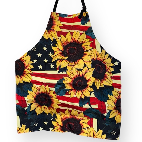 Other - Sunflower Flag Rustic Kitchen Apron w/ front pocket- NWOT